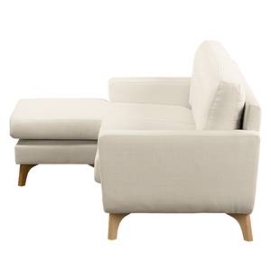 Hoekbank Postville structuurstof - Licht beige - Longchair vooraanzicht links