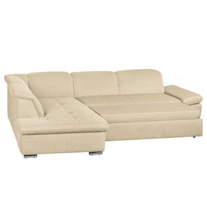 Ecksofa Potosi Webstoff Beige - Longchair davorstehend links - Schlaffunktion - Keine Funktion