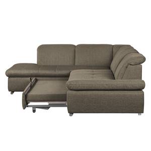 Ecksofa Potosi Webstoff Taupe - Longchair davorstehend links - Schlaffunktion - Keine Funktion