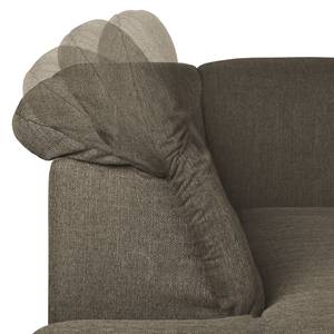 Ecksofa Potosi Webstoff Taupe - Longchair davorstehend links - Schlaffunktion