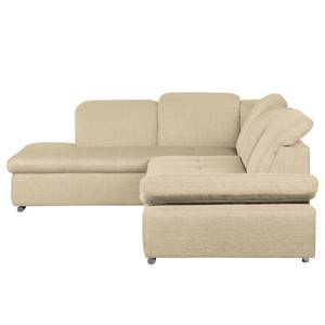 Ecksofa Potosi Webstoff Beige - Longchair davorstehend links - Schlaffunktion - Keine Funktion