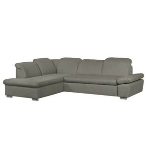 Ecksofa Potosi Webstoff Grau - Longchair davorstehend links - Keine Funktion - Keine Funktion