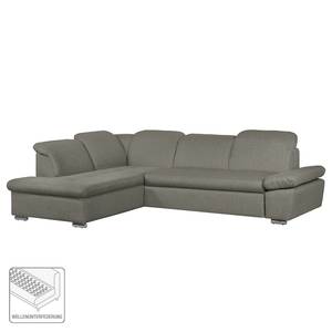 Ecksofa Potosi Webstoff Grau - Longchair davorstehend links - Keine Funktion - Keine Funktion