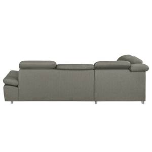 Ecksofa Potosi Webstoff Grau - Longchair davorstehend links - Keine Funktion - Keine Funktion