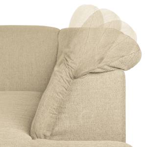 Ecksofa Potosi Webstoff Beige - Longchair davorstehend rechts - Schlaffunktion