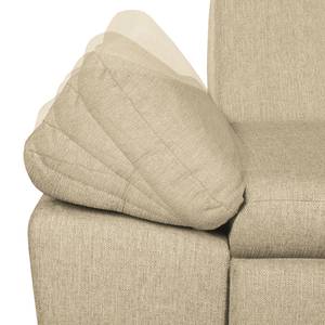 Ecksofa Potosi Webstoff Beige - Longchair davorstehend rechts - Schlaffunktion