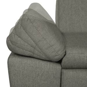 Ecksofa Potosi Webstoff Grau - Longchair davorstehend rechts - Schlaffunktion