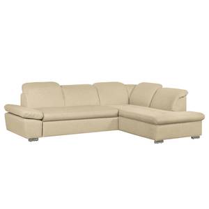 Ecksofa Potosi Webstoff Beige - Longchair davorstehend rechts - Keine Funktion - Keine Funktion