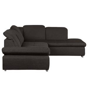 Ecksofa Potosi Webstoff Dunkelbraun - Longchair davorstehend rechts - Keine Funktion - Keine Funktion