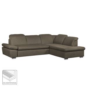 Ecksofa Potosi Webstoff Taupe - Longchair davorstehend rechts - Keine Funktion - Keine Funktion