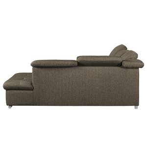 Ecksofa Potosi Webstoff Taupe - Longchair davorstehend rechts - Schlaffunktion