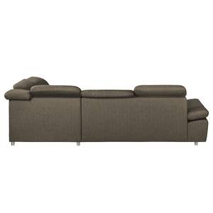 Ecksofa Potosi Webstoff Taupe - Longchair davorstehend rechts - Schlaffunktion