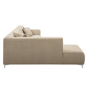 Ecksofa Pracht Microfaser - Beige - Ottomane davorstehend links