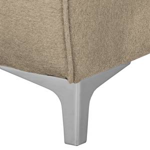 Canapé d'angle Pracht microvezel - Beige - Ottomaan vooraanzicht links