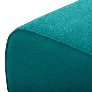 Canapé d'angle Pracht microvezel - Turquoise - Ottomaan vooraanzicht rechts