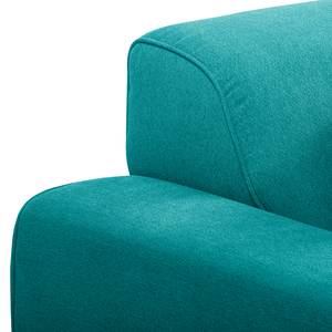 Canapé d'angle Pracht Microfibre - Turquoise - Méridienne longue à droite (vue de face)