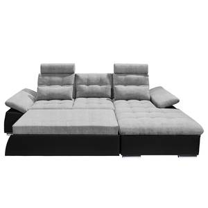 Ecksofa Puntiro (mit Schlaffunktion) Kunstleder / Webstoff - KunstlederLilo / Strukturstoff Satur: Schwarz / Platin