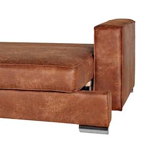 Ecksofa Qrendi (mit Schlaffunktion) Antiklederlook - Braun - Longchair davorstehend links