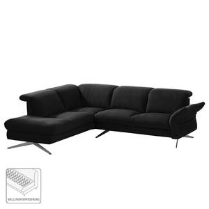 Ecksofa Radway Flachgewebe Schwarz - Ottomane davorstehend links