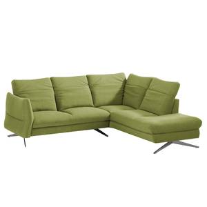 Ecksofa Radway Flachgewebe Avocado - Ottomane davorstehend rechts