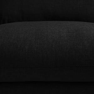 Canapé d'angle Radway Tissage à plat - Noir - Méridienne longue à droite (vue de face)
