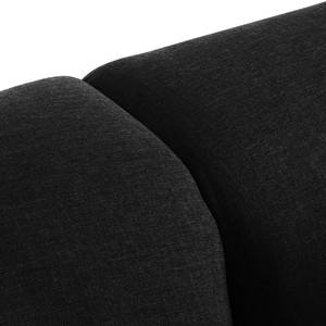 Canapé d'angle Radway Tissage à plat - Noir - Méridienne longue à droite (vue de face)