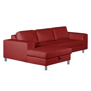 Ecksofa Recife mit Schlaffunktion - Kunstleder - Rot - Longchair davorstehend links