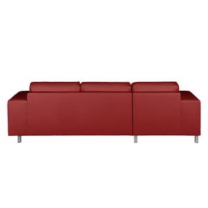 Ecksofa Recife mit Schlaffunktion - Kunstleder - Rot - Longchair davorstehend links