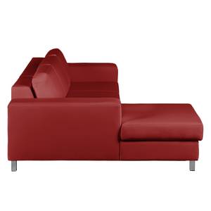 Ecksofa Recife mit Schlaffunktion - Kunstleder - Rot - Longchair davorstehend links