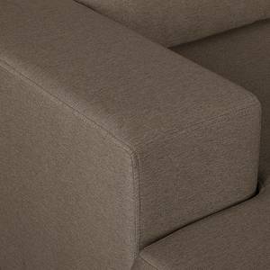 Ecksofa Recife mit Schlaffunktion - Webstoff - Braun - Longchair davorstehend links