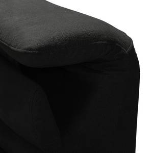 Hoekbank Reedy (met slaapfunctie) geweven stof - Zwart - Longchair vooraanzicht links