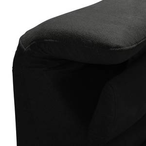 Canapé d'angle Reedy (convertible) Tissu - Noir - Méridienne courte à droite (vue de face)