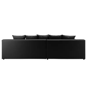 Ecksofa Rexburg mit Schlaffunktion & LED - Schwarz - Longchair davorstehend links