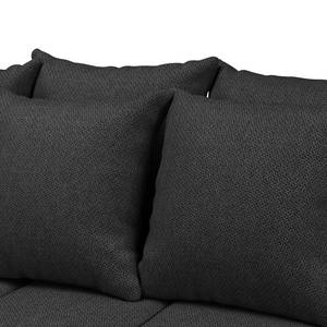 Ecksofa Rexburg mit Schlaffunktion & LED - Schwarz - Longchair davorstehend rechts