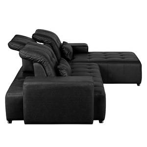 Ecksofa Rilassante Kunstleder Schwarz - Longchair davorstehend rechts