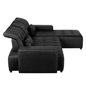 Ecksofa Rilassante Kunstleder Schwarz - Longchair davorstehend rechts