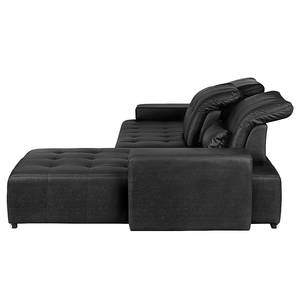 Ecksofa Rilassante Kunstleder Schwarz - Longchair davorstehend rechts