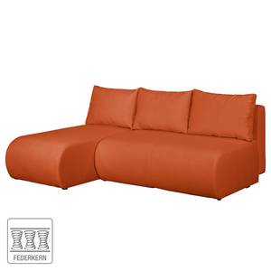 Ecksofa Rio Maria (mit Schlaffunktion) S Strukturstoff - Apricot - Longchair davorstehend links