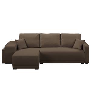 Ecksofa Risley (inkl. 2 Hocker & Schlaff Braun - Textil - 254 x 82 x 145 cm