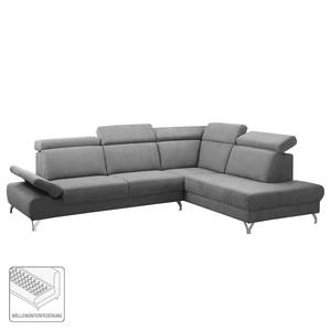 Ecksofa Riverbend Platin - Ottomane davorstehend rechts