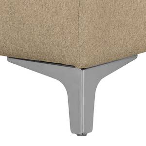 Hoekbank Rockford II geweven stof - Beige - Longchair vooraanzicht rechts