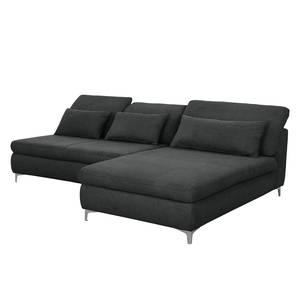 Ecksofa Rockford II Webstoff Anthrazit - Longchair davorstehend rechts