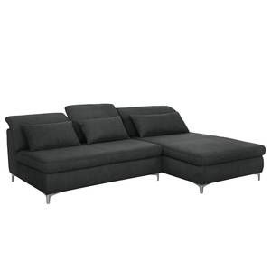 Ecksofa Rockford II Webstoff Anthrazit - Longchair davorstehend rechts