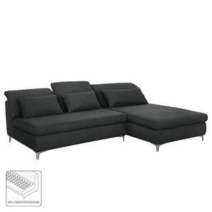 Ecksofa Rockford II Webstoff Anthrazit - Longchair davorstehend rechts