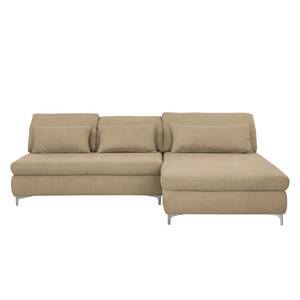 Hoekbank Rockford II geweven stof - Beige - Longchair vooraanzicht rechts