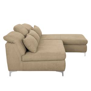 Hoekbank Rockford II geweven stof - Beige - Longchair vooraanzicht rechts