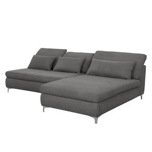 Ecksofa Rockford II Webstoff Grau - Longchair davorstehend rechts