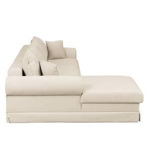 Ecksofa Summer Romance mit Schlaffunktion - Webstoff - Hellbeige - Longchair davorstehend links