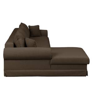 Ecksofa Summer Romance mit Schlaffunktion - Webstoff - Havanna - Longchair davorstehend links