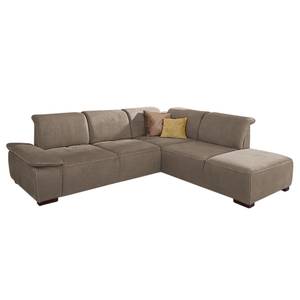 Ecksofa Rockville Microfaser Schlamm - Longchair davorstehend rechts